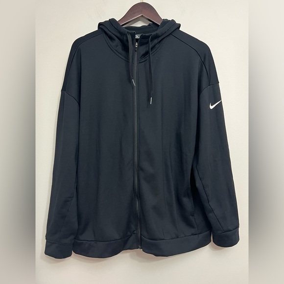 Nike Black Full Zip Hoodie Mens Size XL Pockets Jacket Swoosh Logo Casual - Picture 1 of 11